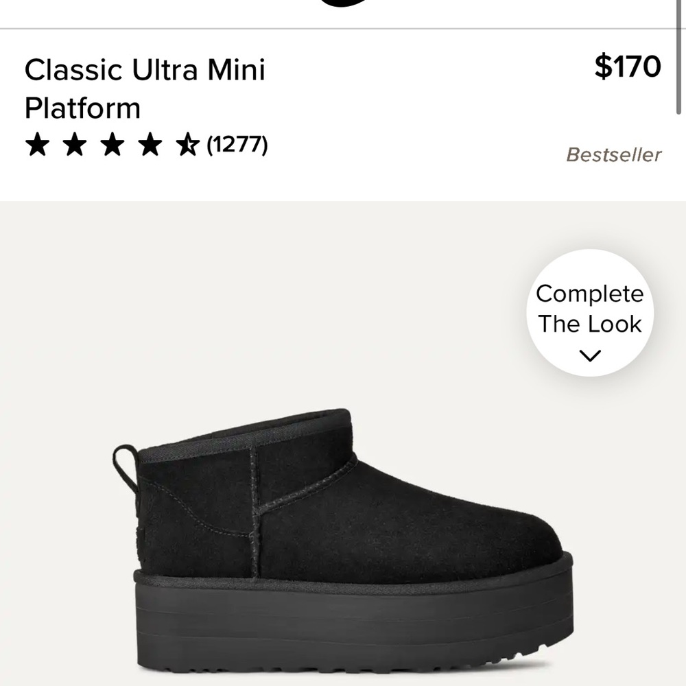 Classic Ultra Mini Platform. Black. Like new. Size 9. Fur inside.